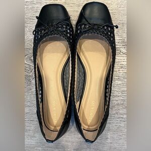 Crown & Ivy Black Woven Flats Size 9